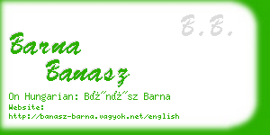 barna banasz business card